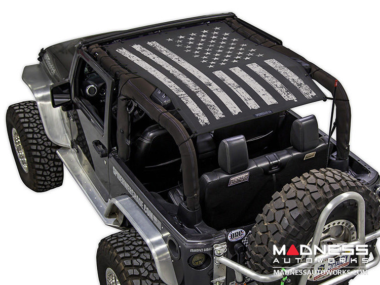 Jeep Wrangler JK SW1 Top Trailmesh - Tactical Flag Distressed - 2 Door